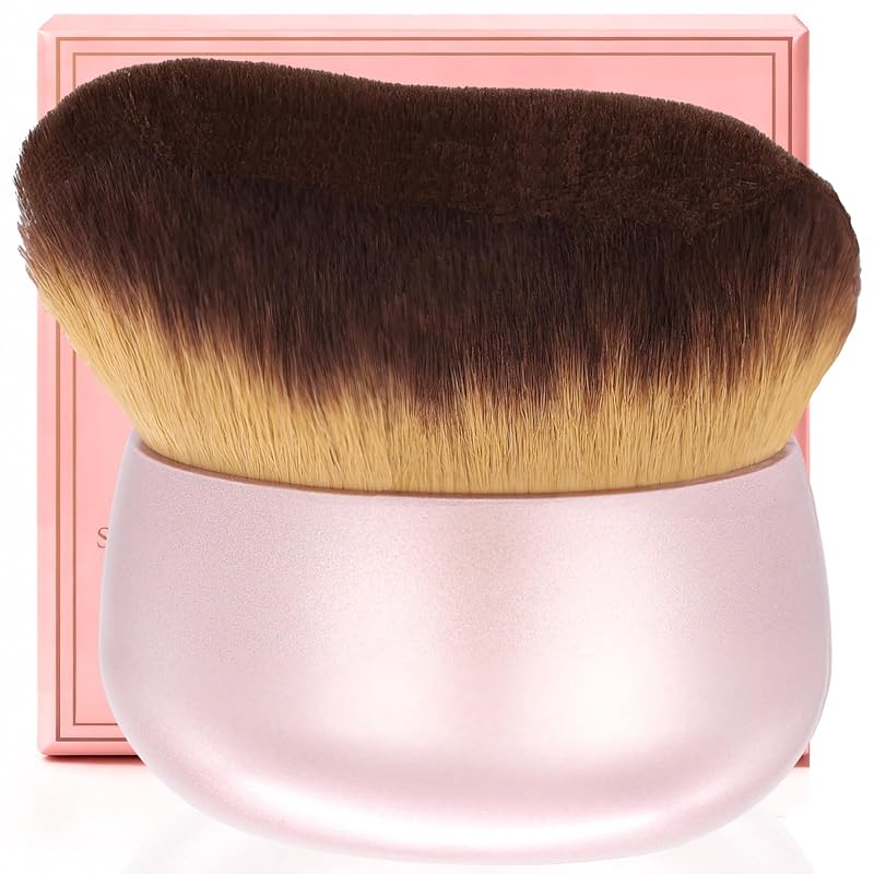 Pincel Kabuki oval grande para maquiagem corporal EOICCEOH, 75 mm, Rose Gold