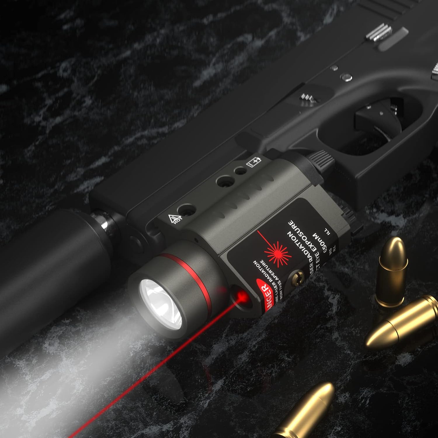 Feyachi Red/Green Laser Flashlight Combo 500 Lumen Tactical Light with Picatinny Rail Mount