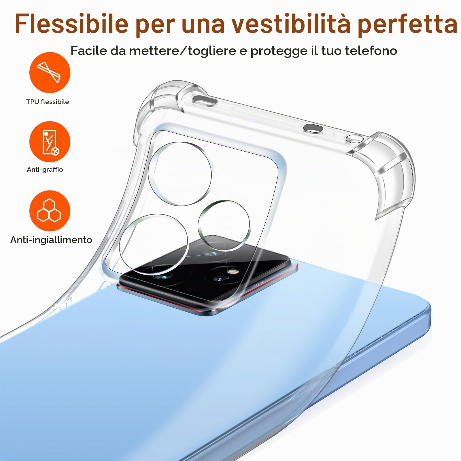 Custodia IVoler Trasparente Per Realme GT 7 / GT 7T – Morbida In TPU Antiurto Con Protezione Per Fotocamera