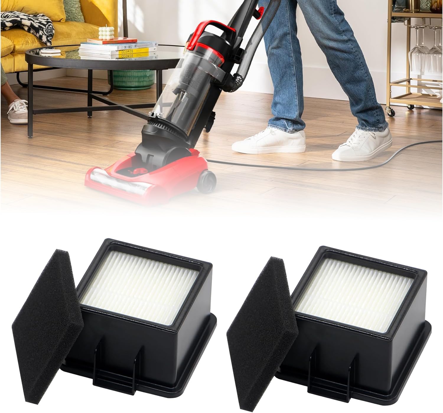 2-Pack F43 HEPA Filter and Foam Filters Replacement for Dirt Devil Easy Lite Cyclonic Quick Vac UD20005 and Extreme Cyclonic Quick Vac UD20010 Upright Vacuum - Image 6