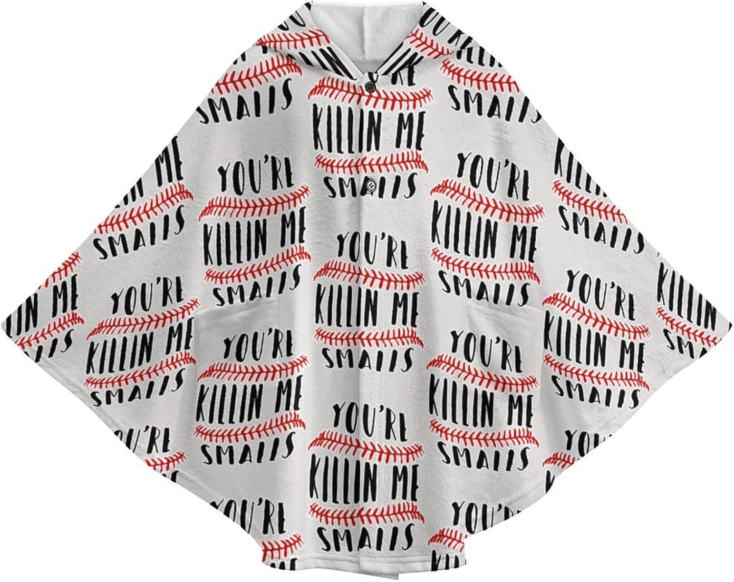 Baseball You're Killing Me Smalls Wearable Blanket with Hooded Flannel Blankets Cape with Pocket