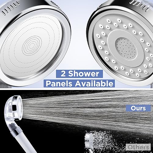 Miniatura 6 de Besititli - Cabezal de ducha con mano, cabezal de ducha de alta presión con manguerasoporte, filtros de algodón y esponja de baño, 3 ajustes de