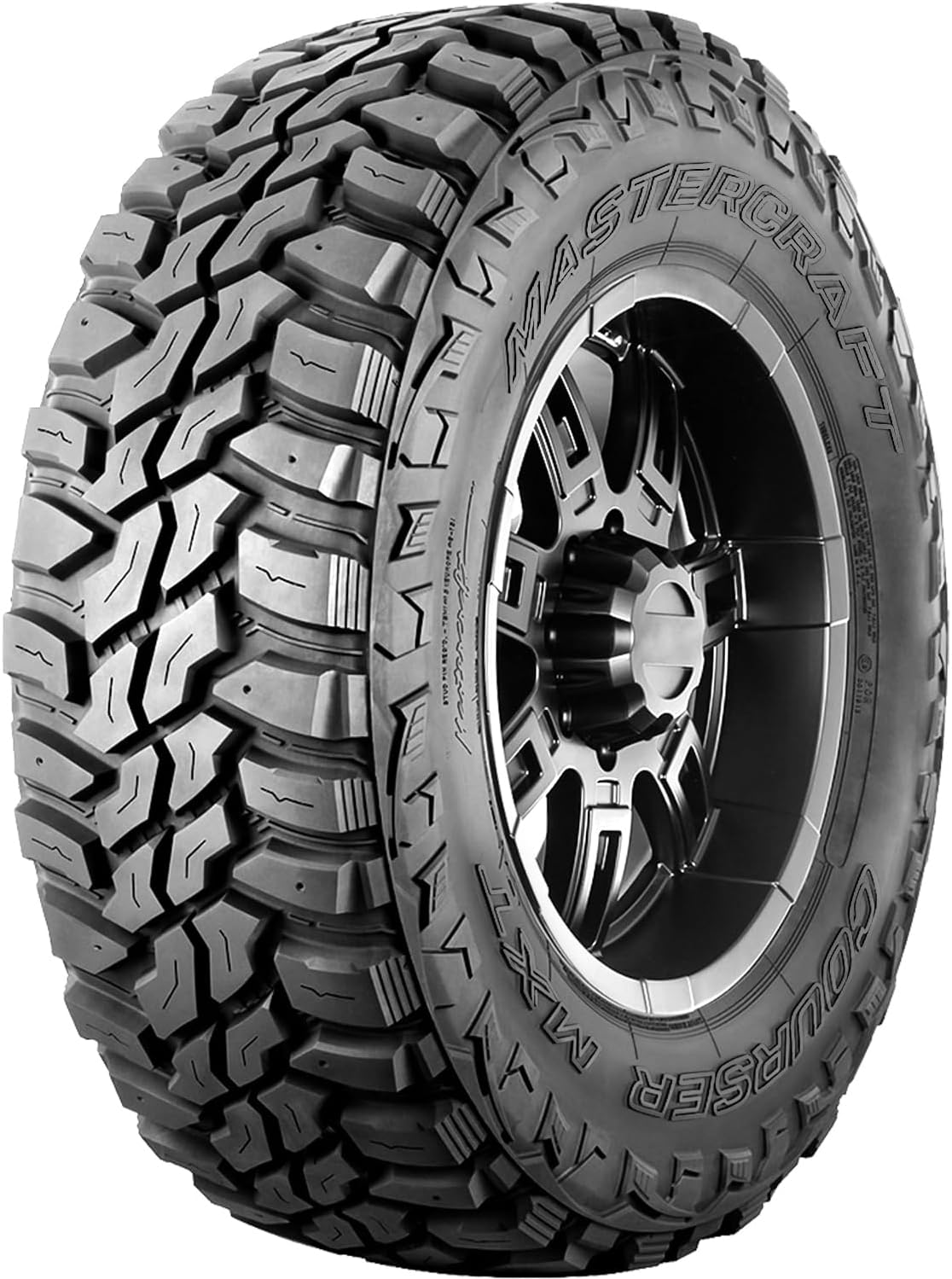Mastercraft Courser Mxt LT305/55R20 E 121 Q Tire mounted on a wheel