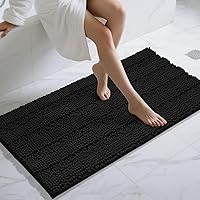 Vista 42 de Yimobra Tapetes de baño lavables, de chenilla súper suave y absorbente, para suelo y alfombra, de secado rápido, antideslizante, para bañera y Beige