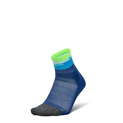 Feetures Elite Light Cushion Quarter Crew Cut Socks Shoes Surfboard Blue