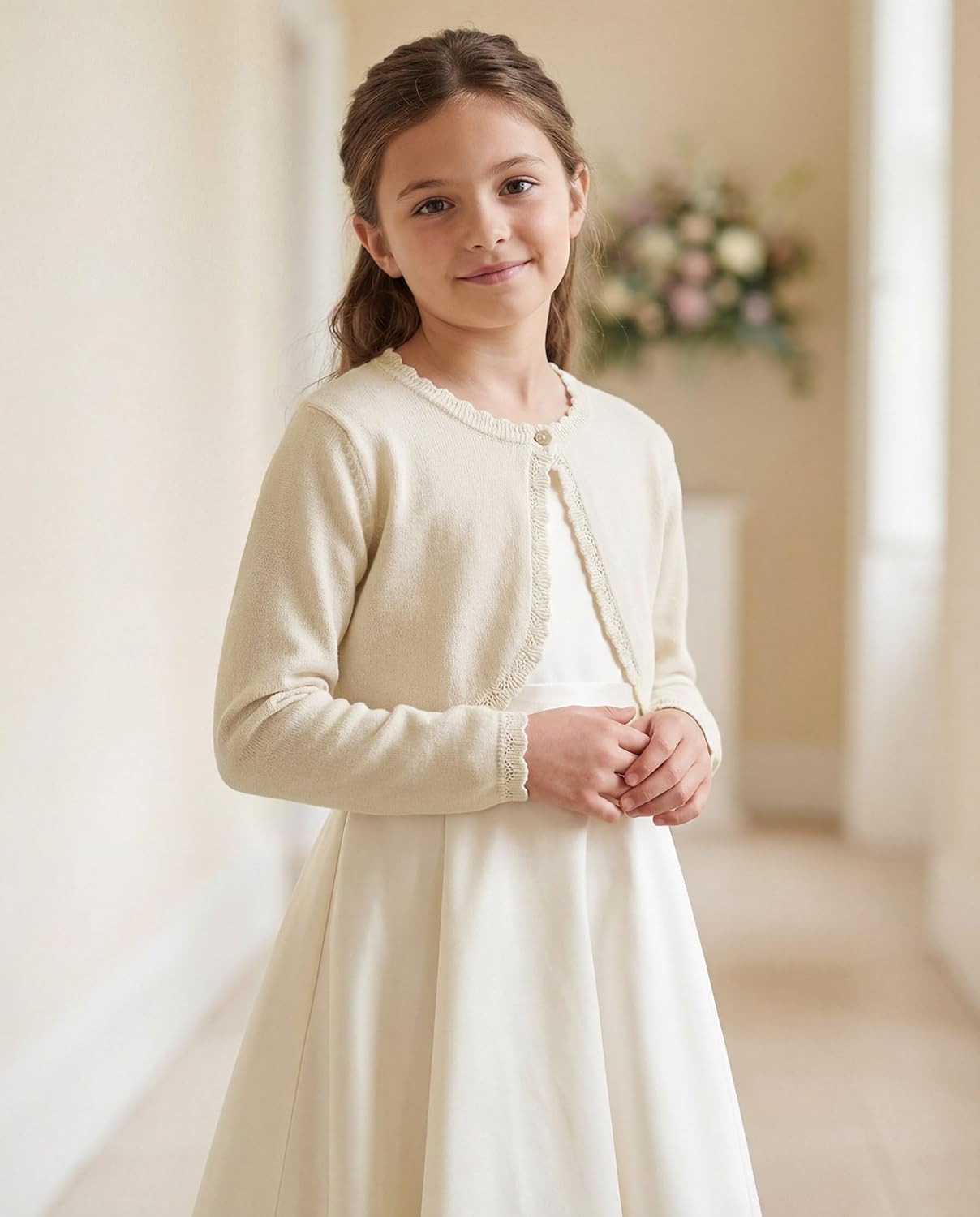 BlackButterfly Girls Long Sleeve Knitted Childrens Kids Bolero Shrug - Image 2