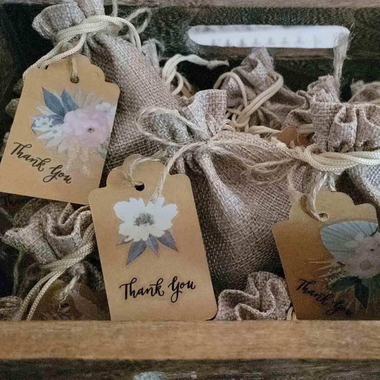 ZOENHOU 50 Packs 5 x 7 Inch Large Burlap Bags with Drawstring, Durable Jute Drawstring Bags, Dustproof Burlap Sacks for Favors Party DIY Craft - Image 6