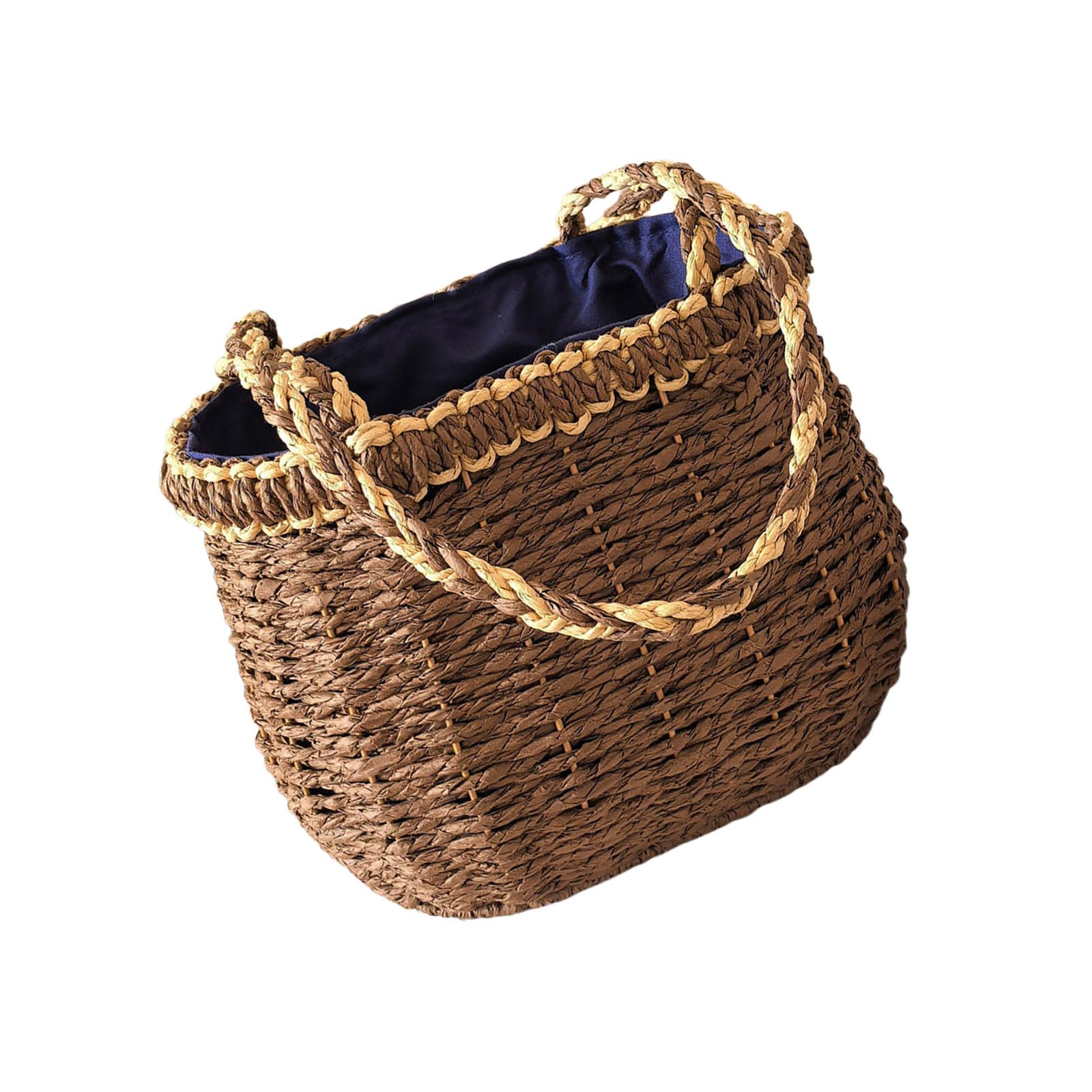 Jazuaiao Lightweight Bohemia Inspired Straw Basket Handcrafted Multipurpose for Travel & Household Grass Basket