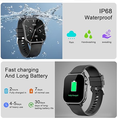 Miniatura 5 de Reloj inteligente para hombres y mujeres, 1.85 pulgadas AMOLED HD reloj de fitness con más de 120 modos deportivos, llamada Bluetooth, frecuencia