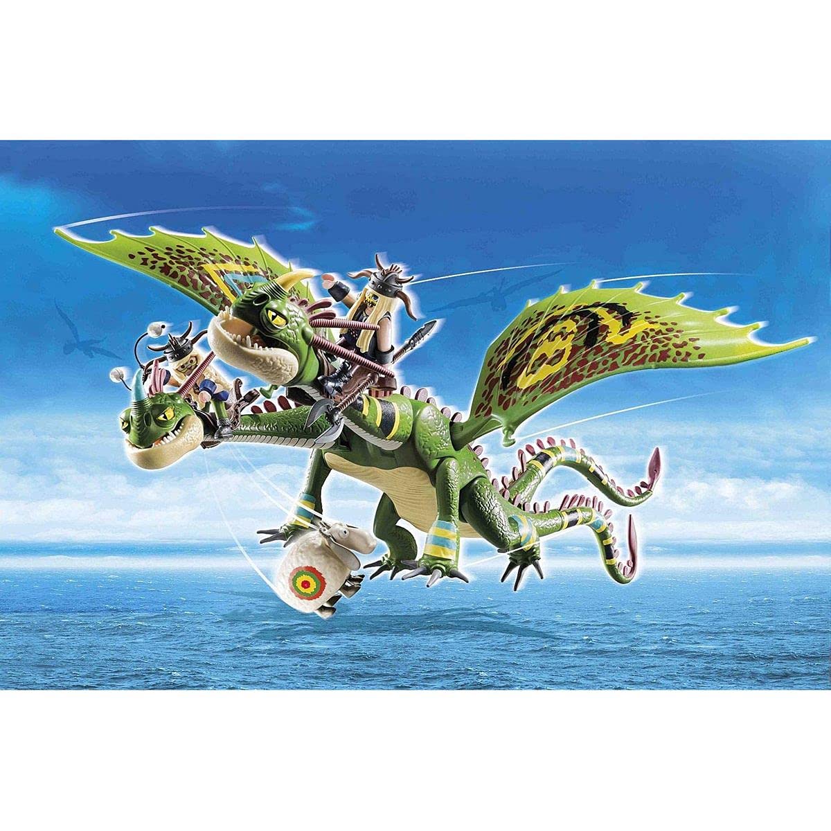 PLAYMOBIL DreamWorks Dragons 70730, Dragon Racing, Testabruta e Testaditufo con Vomito e Rutto, dai 4 Anni
