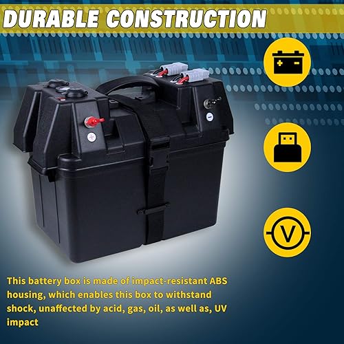 Miniatura 5 de BA 890, caja de batería de caravana, motor de arrastre, caja de batería inteligente, centro de energía con conector rápido de batería, medidor de