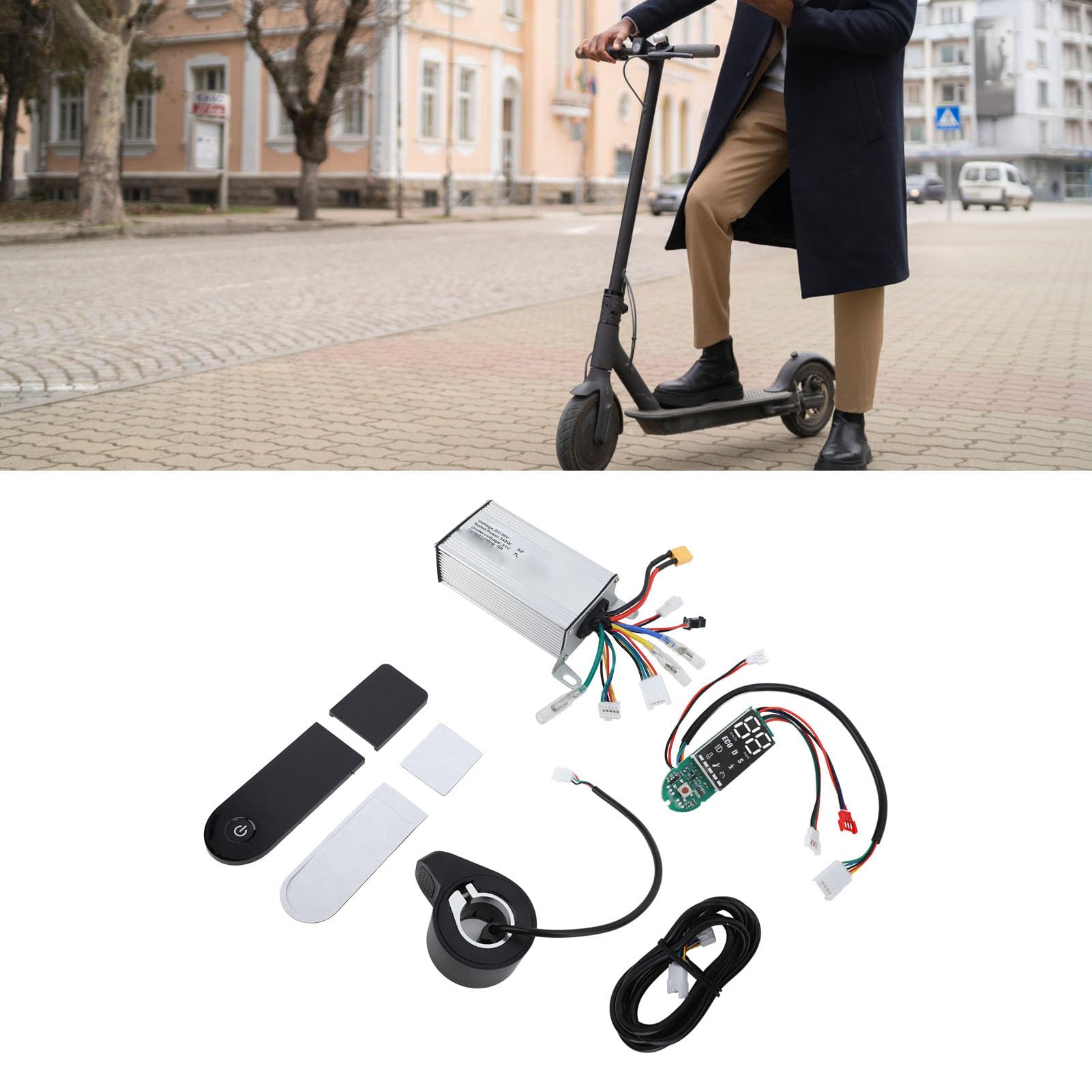 BuyWeek Kit de Controlador de Scooter Eléctrico para Xiaomi M365 1S Pro Pro2 DC 36V 350W con Tableau de Bord Acelerador de Pulgar Cable Salpicadero Cubiertas
