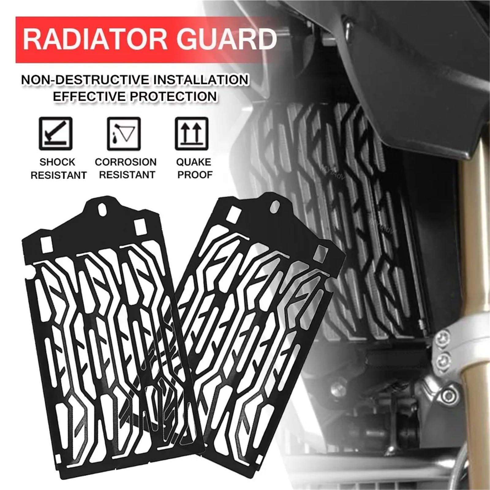 Parrilla De Radiador De Motocicleta Rejilla Protectora para radiador de Motocicleta, Compatible con BMW R1250GS y R1200GS Adventure. Protector De Parrilla De Radiador