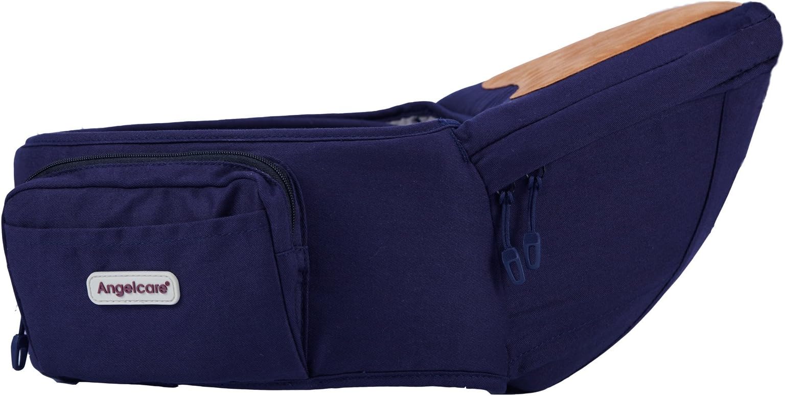 Baby Hip Seat Carrier with Pocket, Breathable Toddler Belt Front Carrier,100% Cotton (DEEP BLUE)