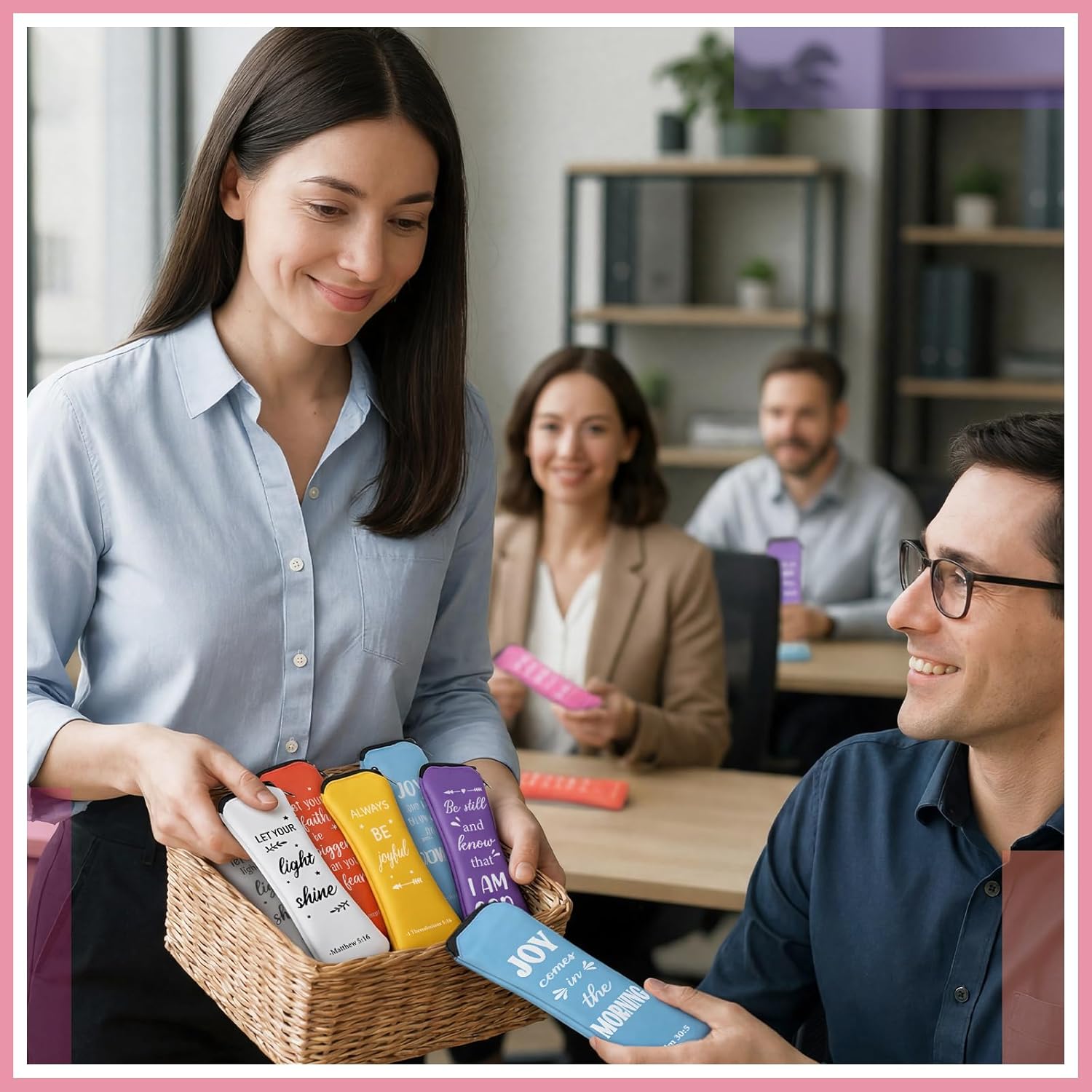 Hushee 12 Set Christian Gifts Christian Portable Travel Cutlery Set Inspirational Religious Mothers Day Gifts Bulk for Women Church Bible Verse Presents Reusable Flatware Sets(Cute,Pastel)