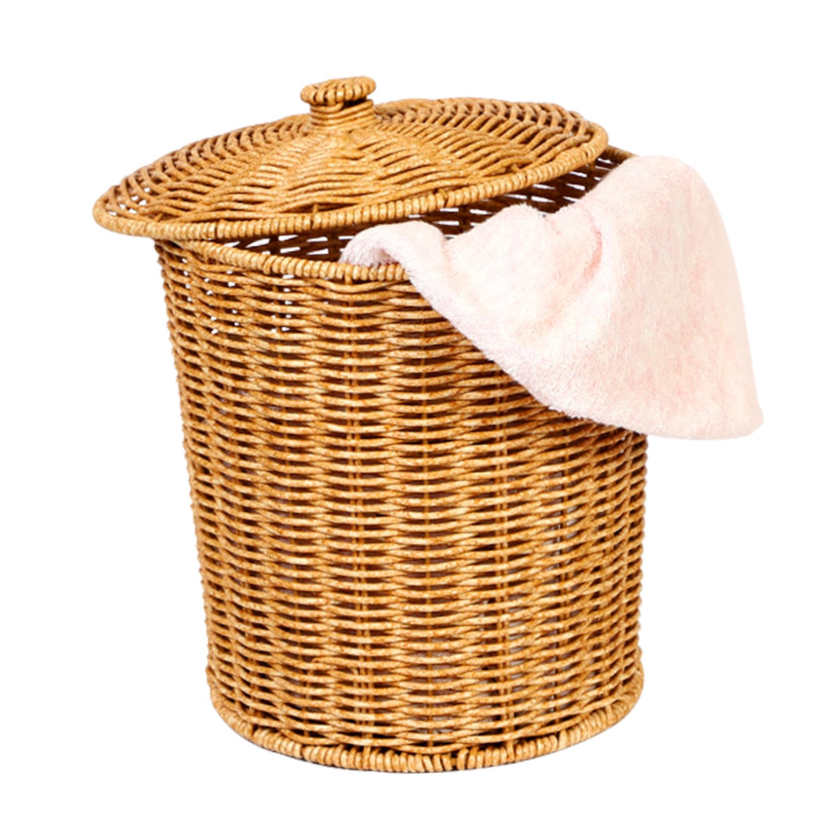 Panière à linge osier couvercle panier de rangement chambre et salon stable