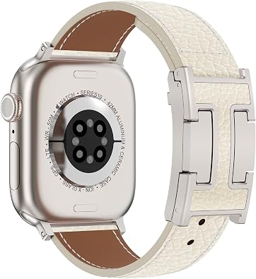 CHANCHY Leather Magnetic Watch Band Compatible with Apple Watch Bands 40mm 38mm 41mm 42mm 44mm 45mm 46mm, Top Grain Leather Dressy Band for Women Men iWatch Ultra SE3 Series 11/10/9/8/7/6/5/4/3/2/1