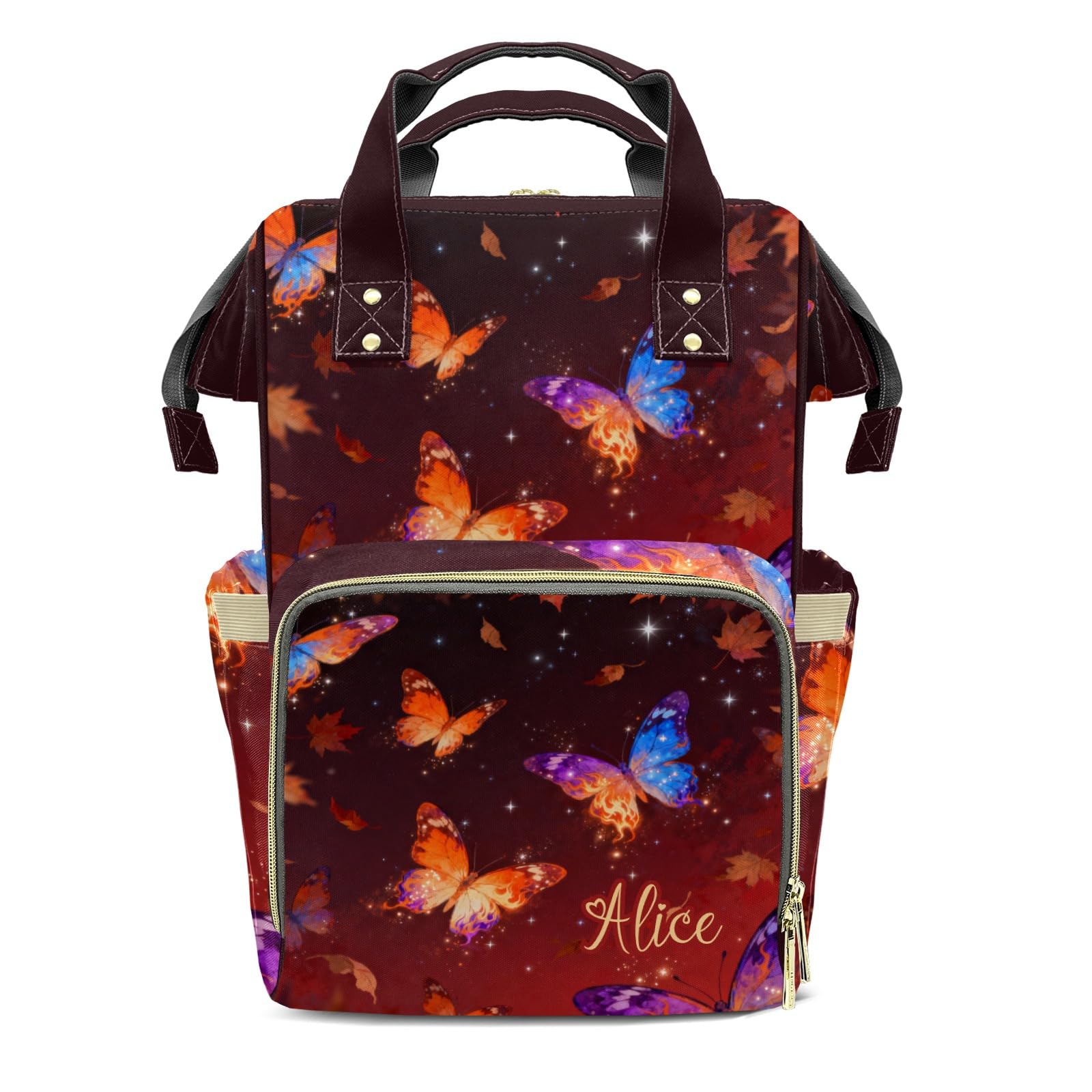 Custom Diaper Bag Backpack for Girls Boys Kids Watercolor Butterfly Gift the Best: Spacious Waterproof Nappy Bag for Men and Women