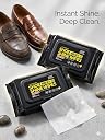 Shoe Cleaning Wipes 80 Sheets Each | Instant Shoe Shine & Polish Wet Wipes | Portable Sneaker, Leather & Sports Shoe Cleaner (Pack of 2) gallery image