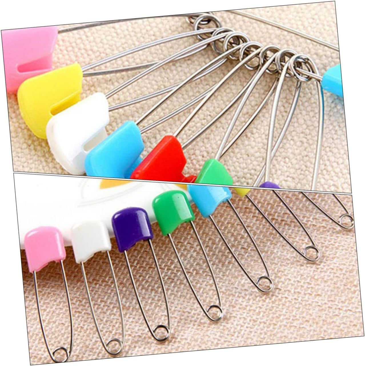 100pcs Baby Safety Pins Large Safety Pins for Diapers and Bibs Sturdy and Secure Fasteners for Babies and Boys and Girls for Clothing and Crafts Random Color