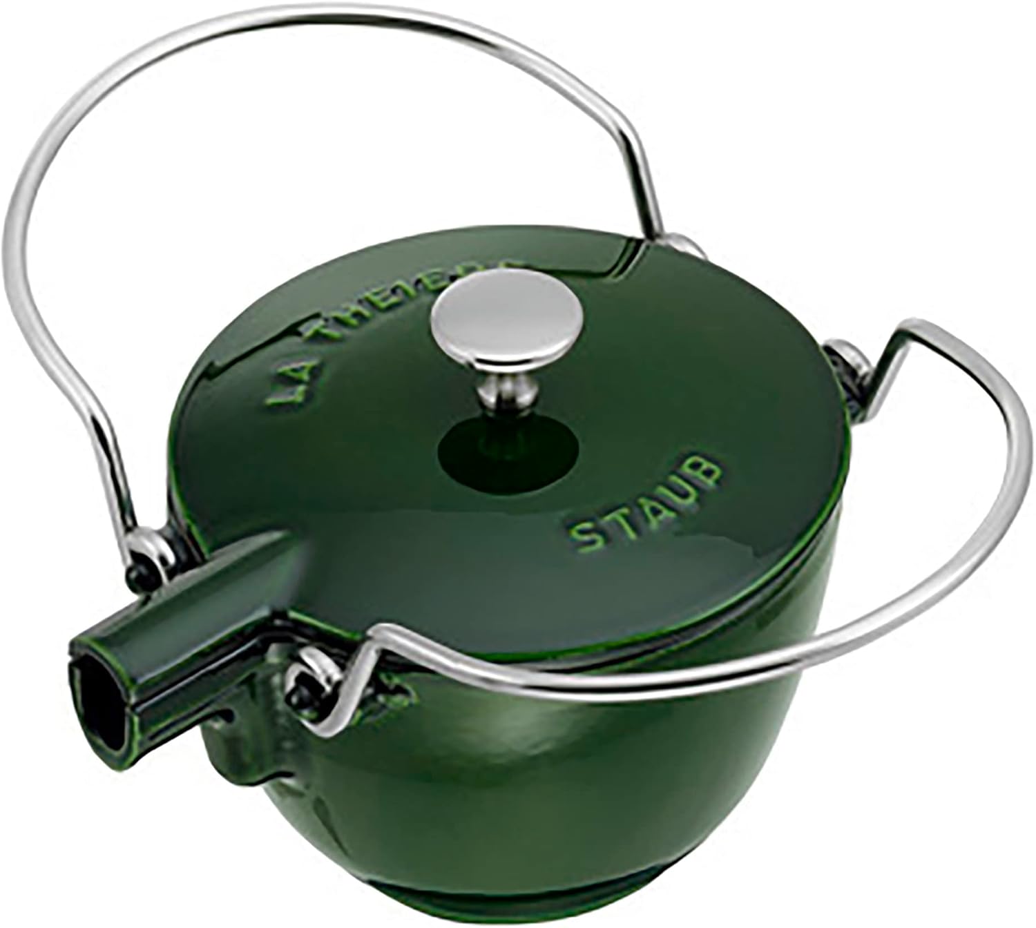 Staub Cast Iron 1-qt Round Tea Kettle - Basil, Made in France
