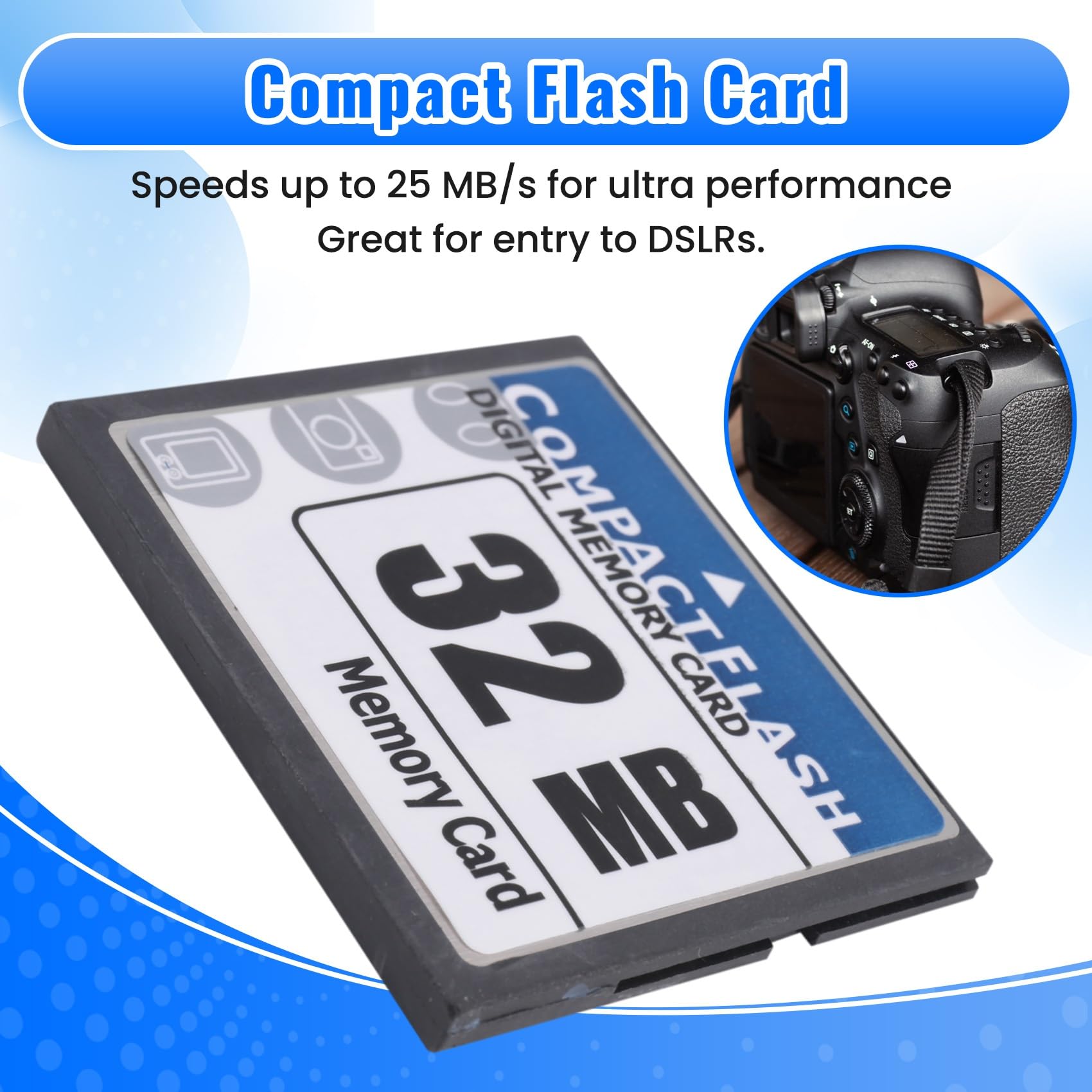 Carte MéMoire Compact Flash 32 Mo pour Appareil Photo, Machine Publicitaire, Carte Informatique Industrielle