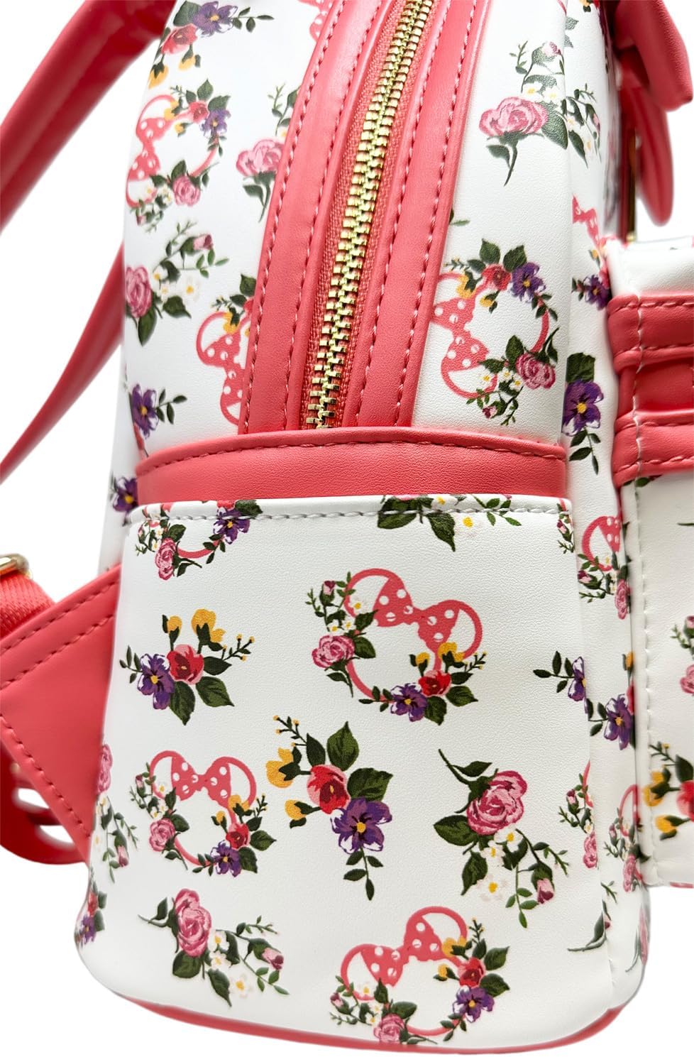 Loungefly Disney Minnie Mouse Roses Allover Print Womens Double Strap Shoulder Bag Purse - Image 4