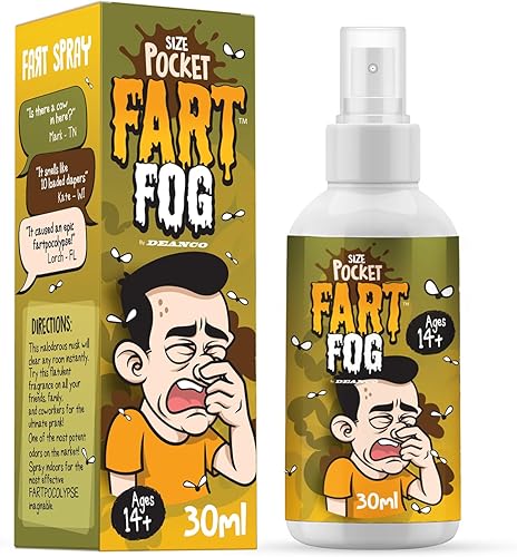 Fart Fog - Espray gigante de 2.5 fl oz, extra fuerte, huele a caca de vaca, no tóxico, bromas prácticas - April Fools
