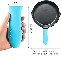 Vista 2 de Soporte de silicona para mango caliente, agarradera para sartenes de hierro fundido y sartenes, funda resistente al calor, mango de agarre de mango