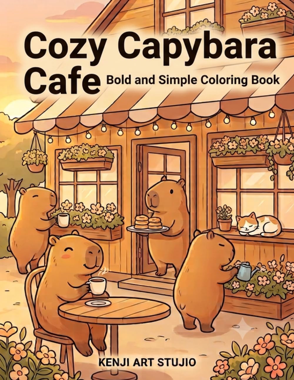 Cozy Capybara Café: A Bold and Easy Coloring Book Filled with Adorable Capybaras and Cozy Café Moments (Cozy Capybara Collection)