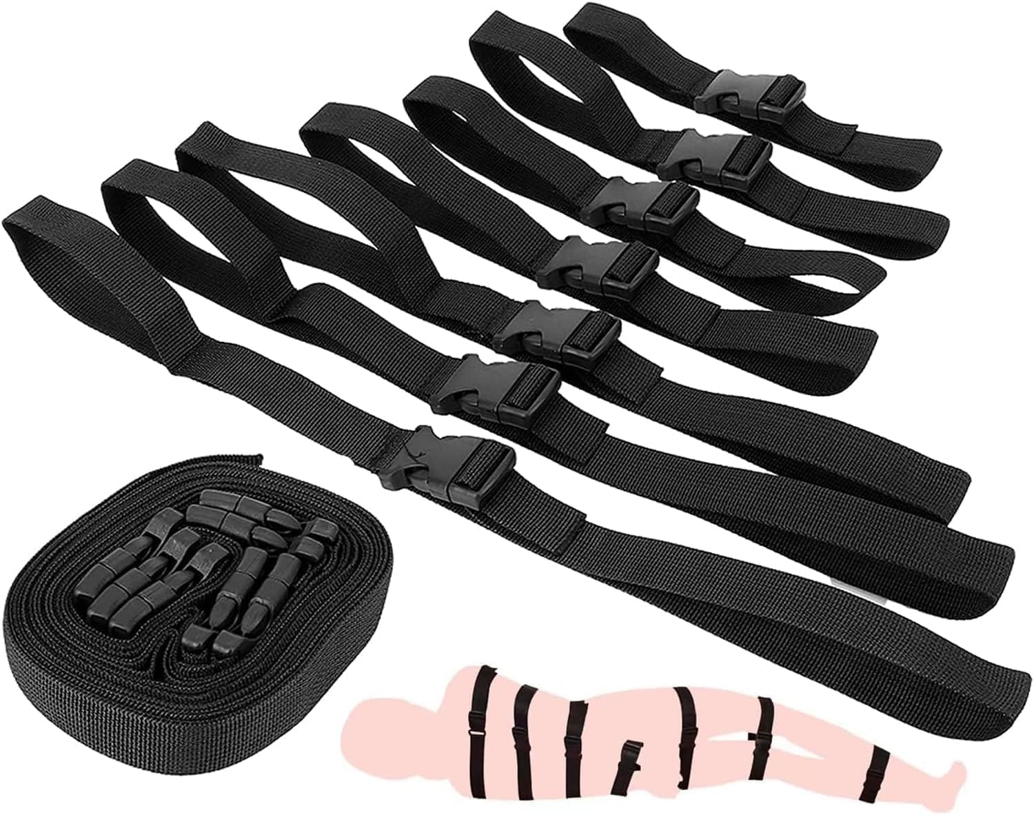 BDSM Kit Bondage Restraints Female Sex Toys,7Pcs Full Body Bondage Set Sex Strap Adult Toys with Quick Release Buckle, Sex Rope Bondage Gear & Accessories, Sex Furniture Adult Sex Toys for Men Couples