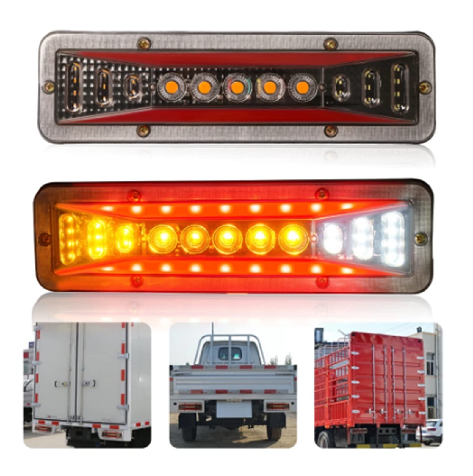 Luces traseras 2 Luces Traseras LED Indicador Dinámico Freno Parada 12V para La Mayoría De Los Remolques Camper UTE ADR Antiniebla Marcha Atrás