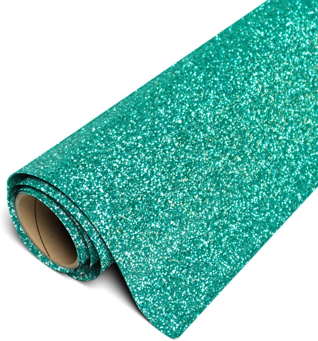 Siser Glitter HTV 20" x 5ft Roll - Iron on Heat Transfer Vinyl (Jade)