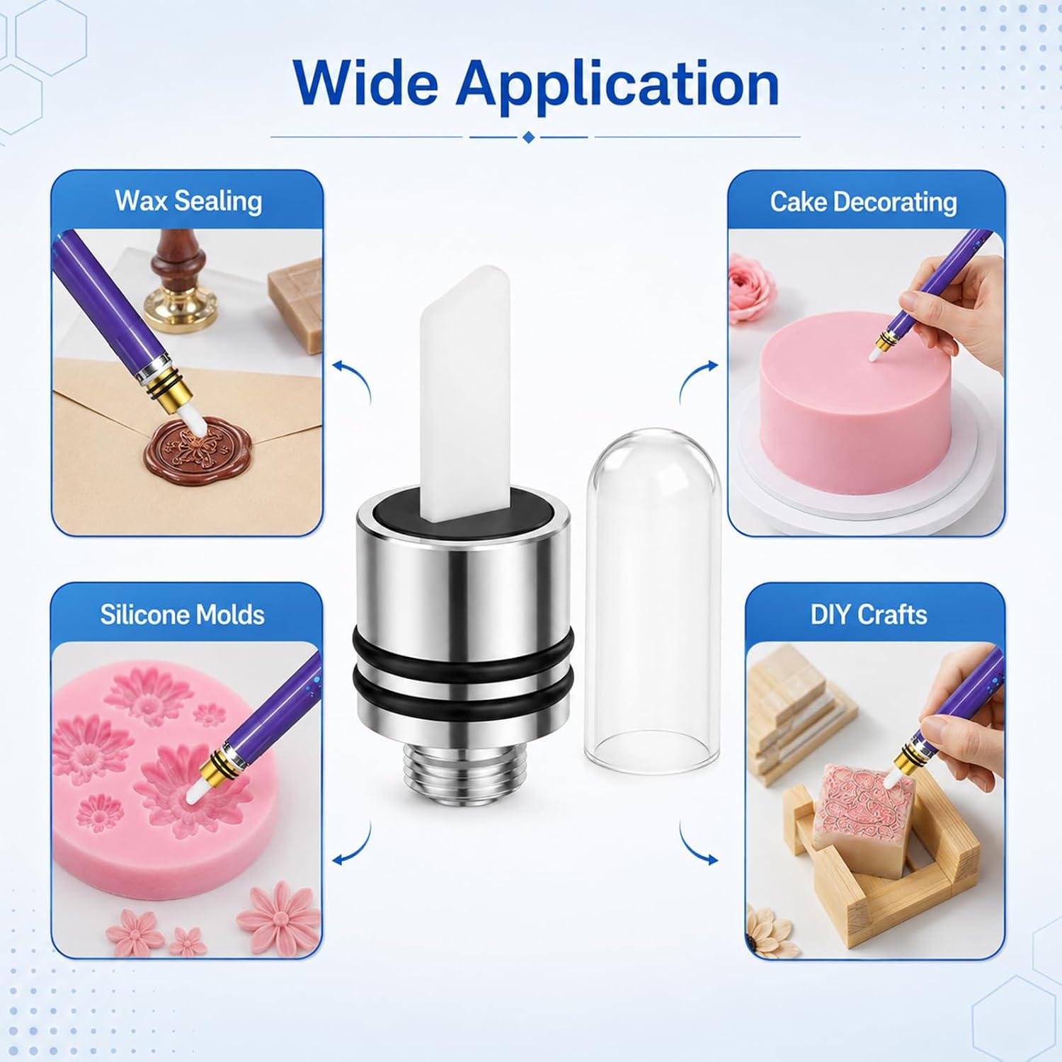 Ceramic Hot Knife For Candle Slicing,Oil Dipping,Silver