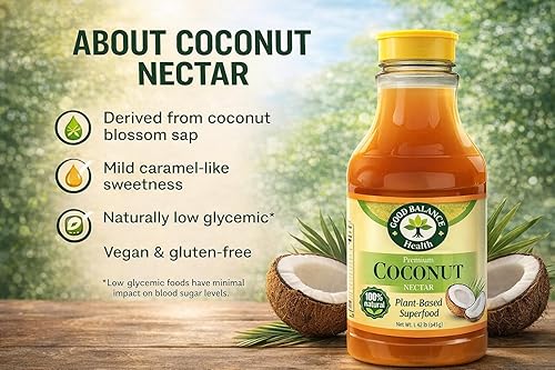 Miniatura 6 de Good Balance Health - Néctar de coco | Edulcorante líquido natural | Edulcorante de bajo índice glucémico | Todo natural y orgánico | Sustituto del