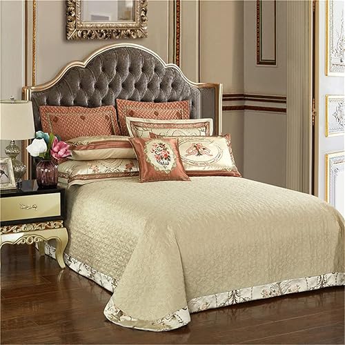 Miniatura 7 de KEHAIOO Sistemas de cama reales de lujo de Europa del color dorado, funda nórdica del telar jacquar del satén del tamaño de la reina del tamaño de la