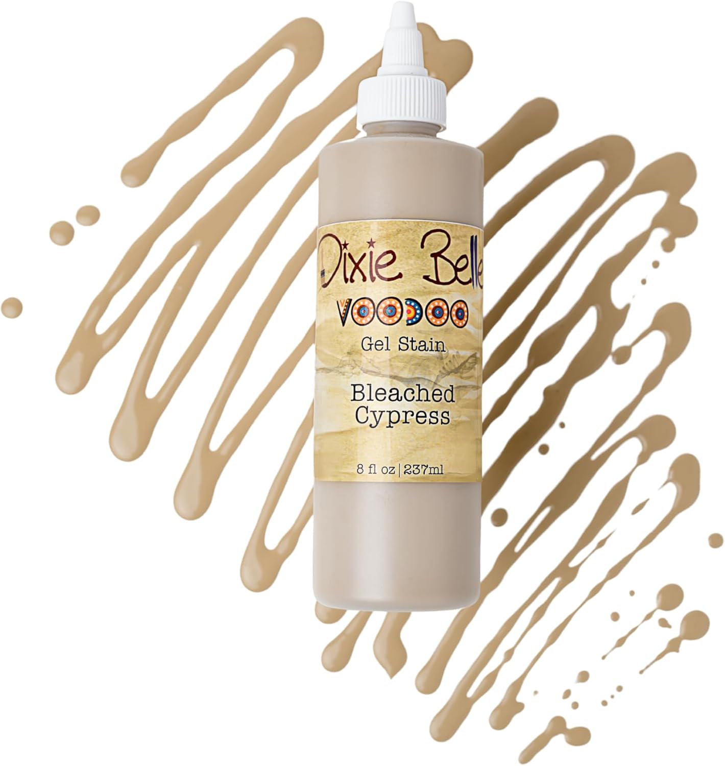 Dixie Belle Voodoo Gel Stain - Bleached Cypress (8oz) - Water-Based Stain for Wood Projects - DIY Wood Stain + Grain Enhancer