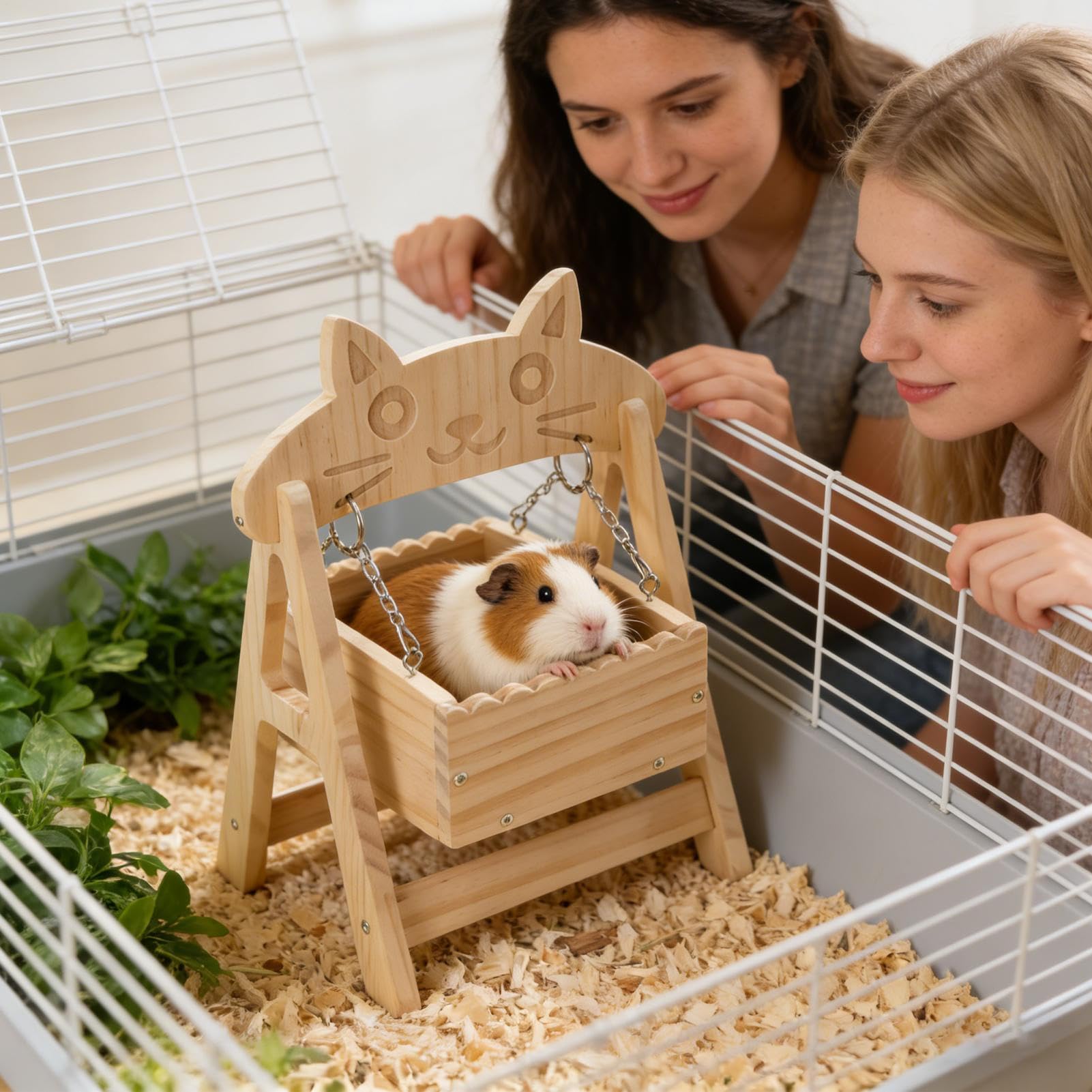 Hamster Hängematte Holz Kausicher Kleintiere Käfig Zubehör