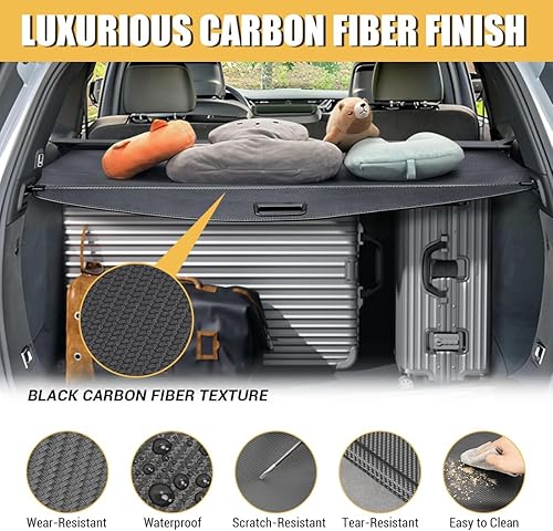 Miniatura 6 de Cubierta de carga retráctil para Jeep Grand Cherokee 2022 2023 2024 2024 Cubierta retráctil para maletero trasero de carga, cubierta de seguridad