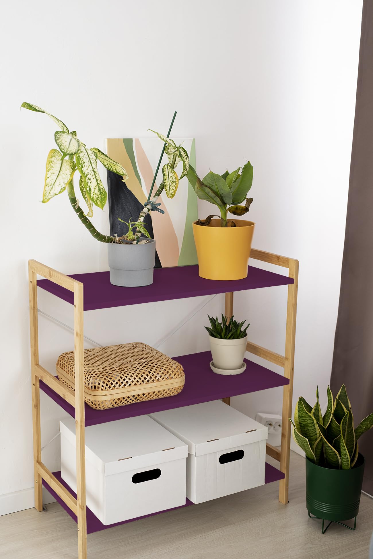 Estante Autoadhesivo Con Efecto Madera De Roble Claro - Fácil De Pegar, Ideal Para Armarios O Paredes
