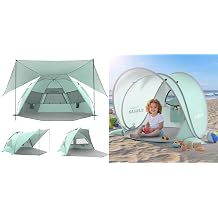 Elegear Beach Tent with 360 Removable Canopy & Pop Up Baby Beach Tent with Mini Canopy Bundle