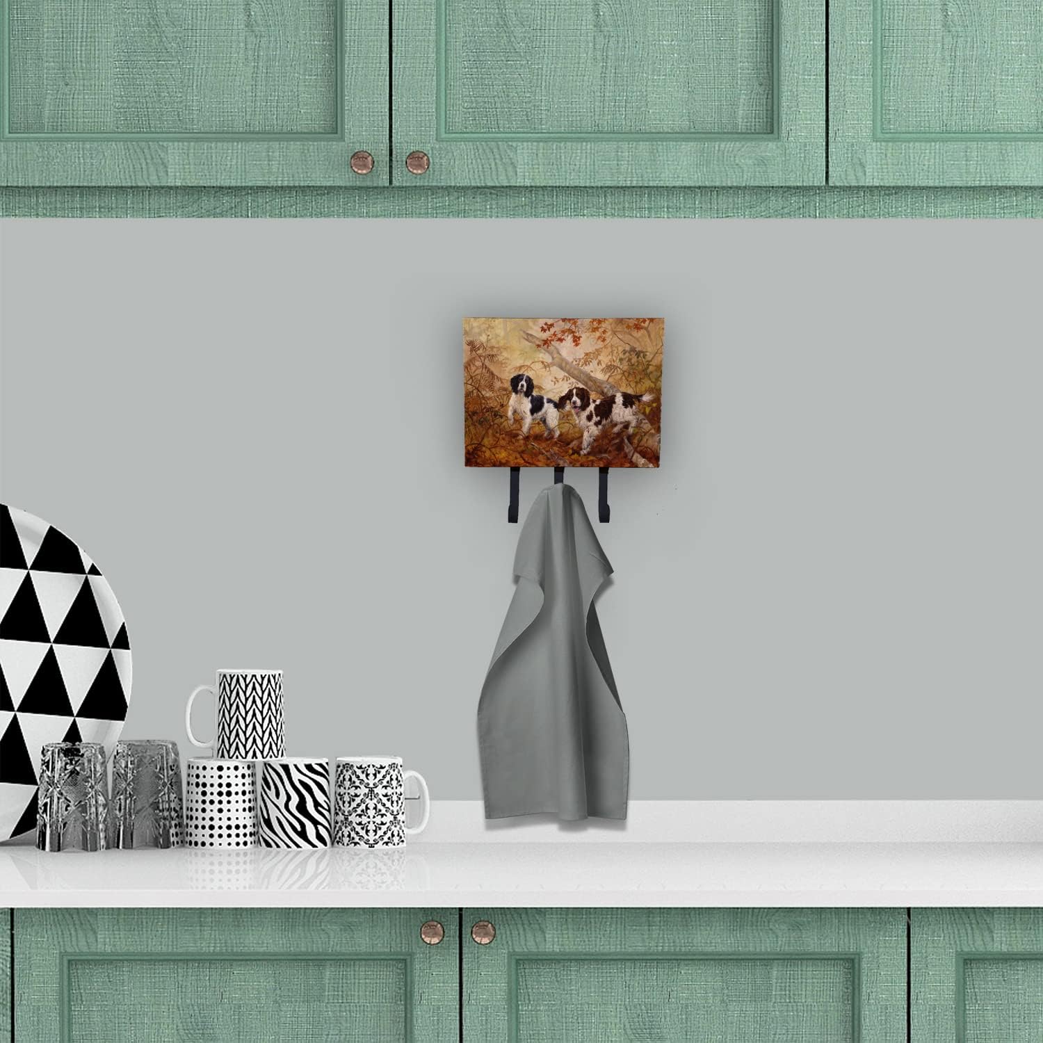Caroline's Treasures HEH0139TH68 Springer Spaniels by Elizabeth Halstead Leash or Key Holder, Wall Hooks, Key Hooks Holder, Coat Rack Wall Mount, Coat Hooks, Hooks for Hanging Keys, Towels, Aprons, Le image 4