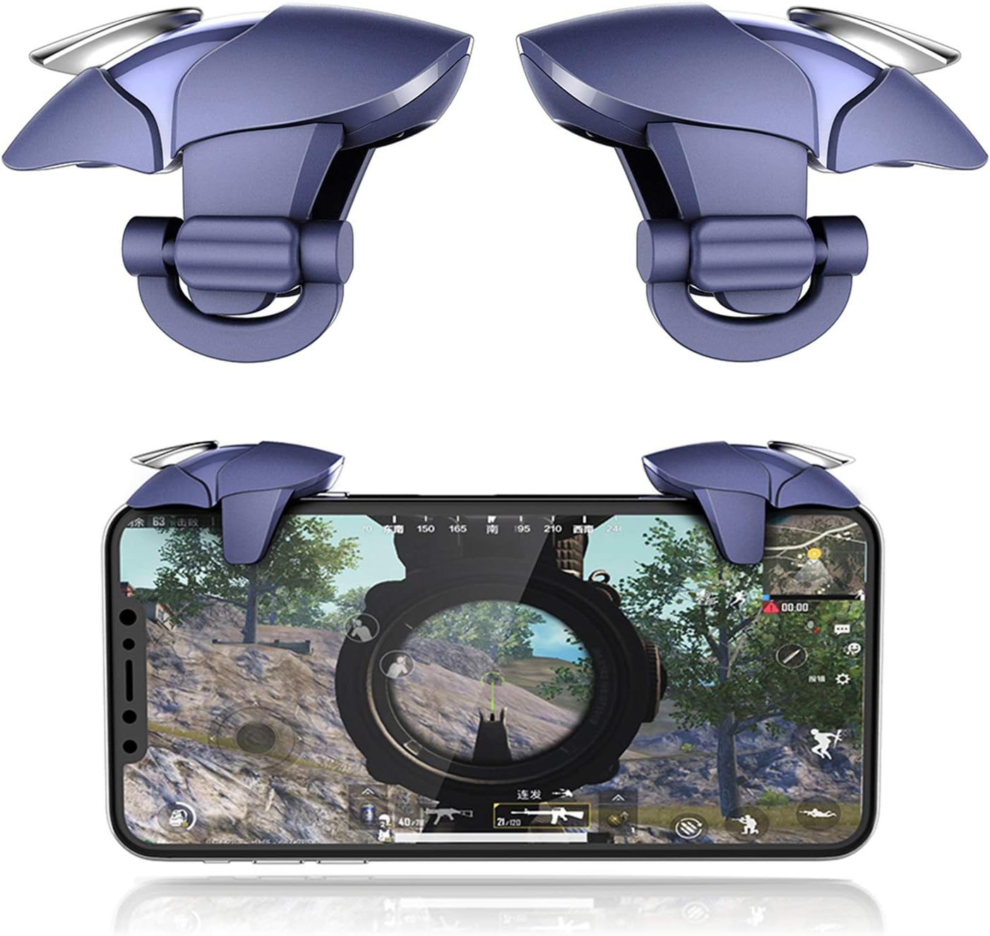 DELAM PUBG Mobile Controller, Call of Duty Mobile Triggers, Sensitive Shoot and Aim L1R1 Joystick Compatible with Android iPhone & iPad Phone Gamepad Accesorios