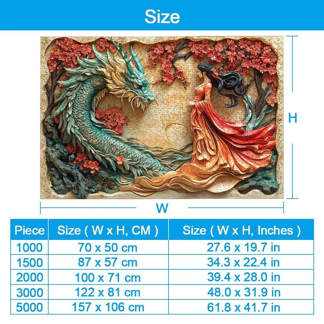 Puzzle Dragon, Puzzle 1000 sztuk dla dorosłych, prezent dla kobiet/mężczyzn