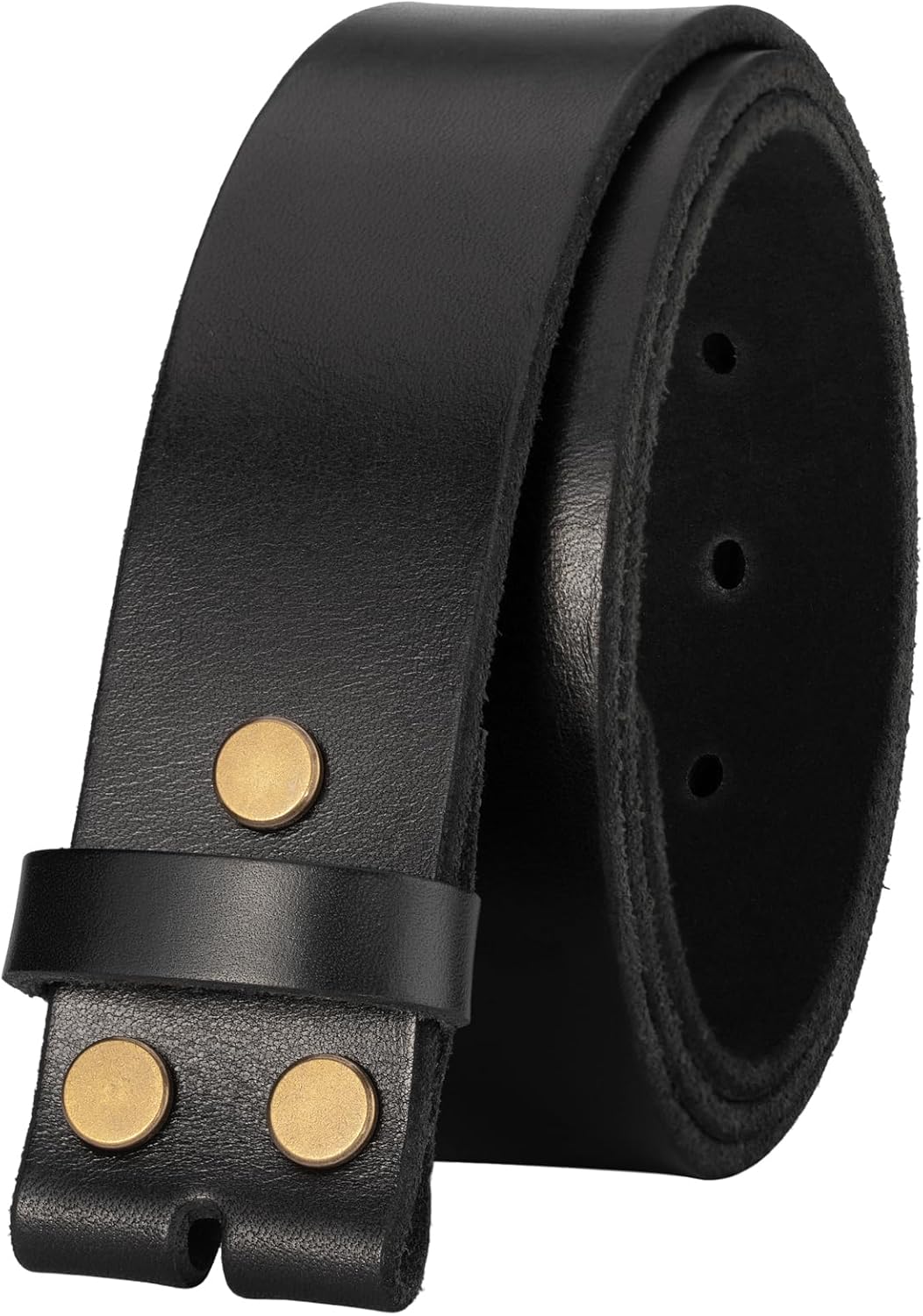 No Buckle Full Grain Leather Belt Men Women Fits With 1.5 Inch Buckle