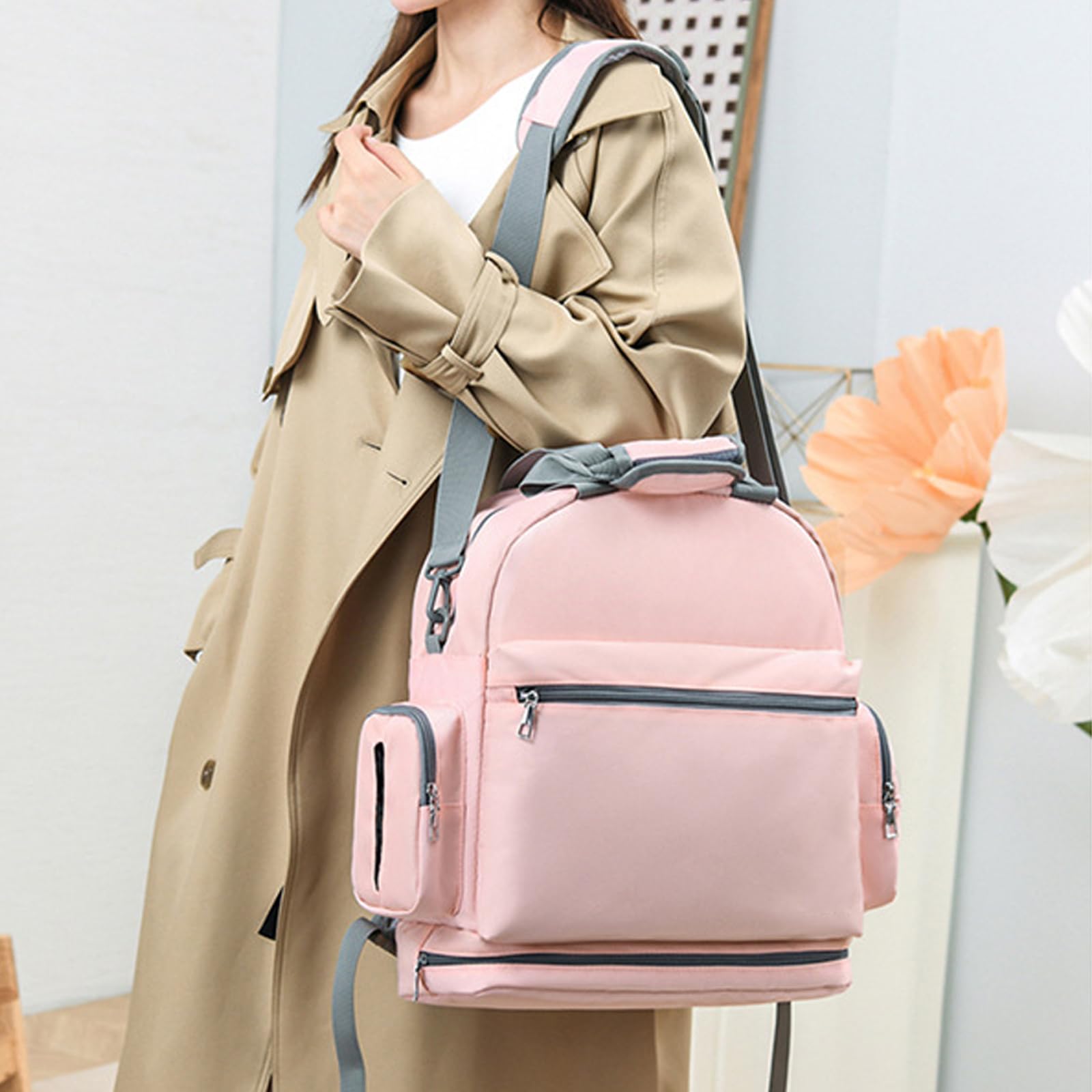 Mochila de bolsos elegantes, diseños fáciles de usar, mochila organizada para pañales, fácil para una fácil organización y comodidad, pañal de gran capacidad