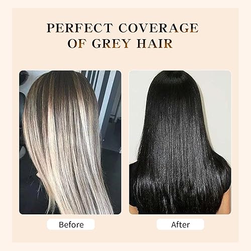 Miniatura 2 de INSGORGEOUS Tinte para el cabello negro, ingredientes herbarios, champú para teñir el cabello gris instantáneo, champú para mujeres y hombres, 3 en