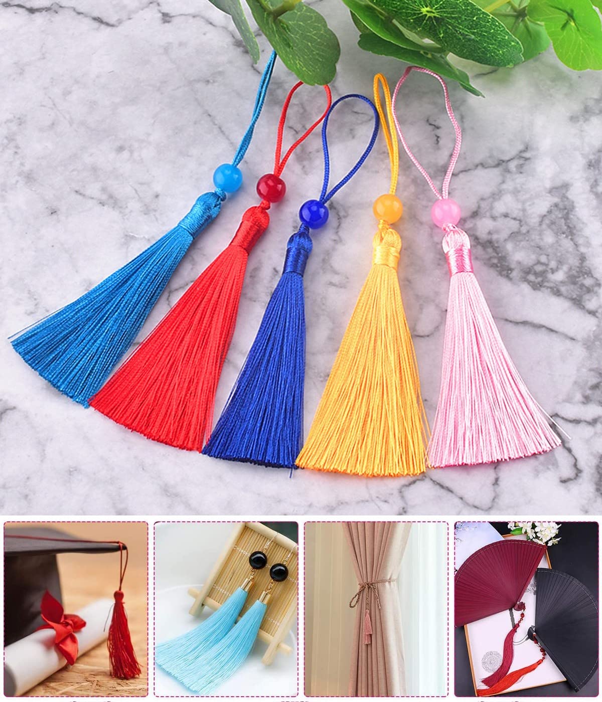 Lot De 20 Mini Glands Pendentifs 10 Couleurs - Décoration Pour Bijoux, Bricolage Et Marque-Pages ZOPJUMA