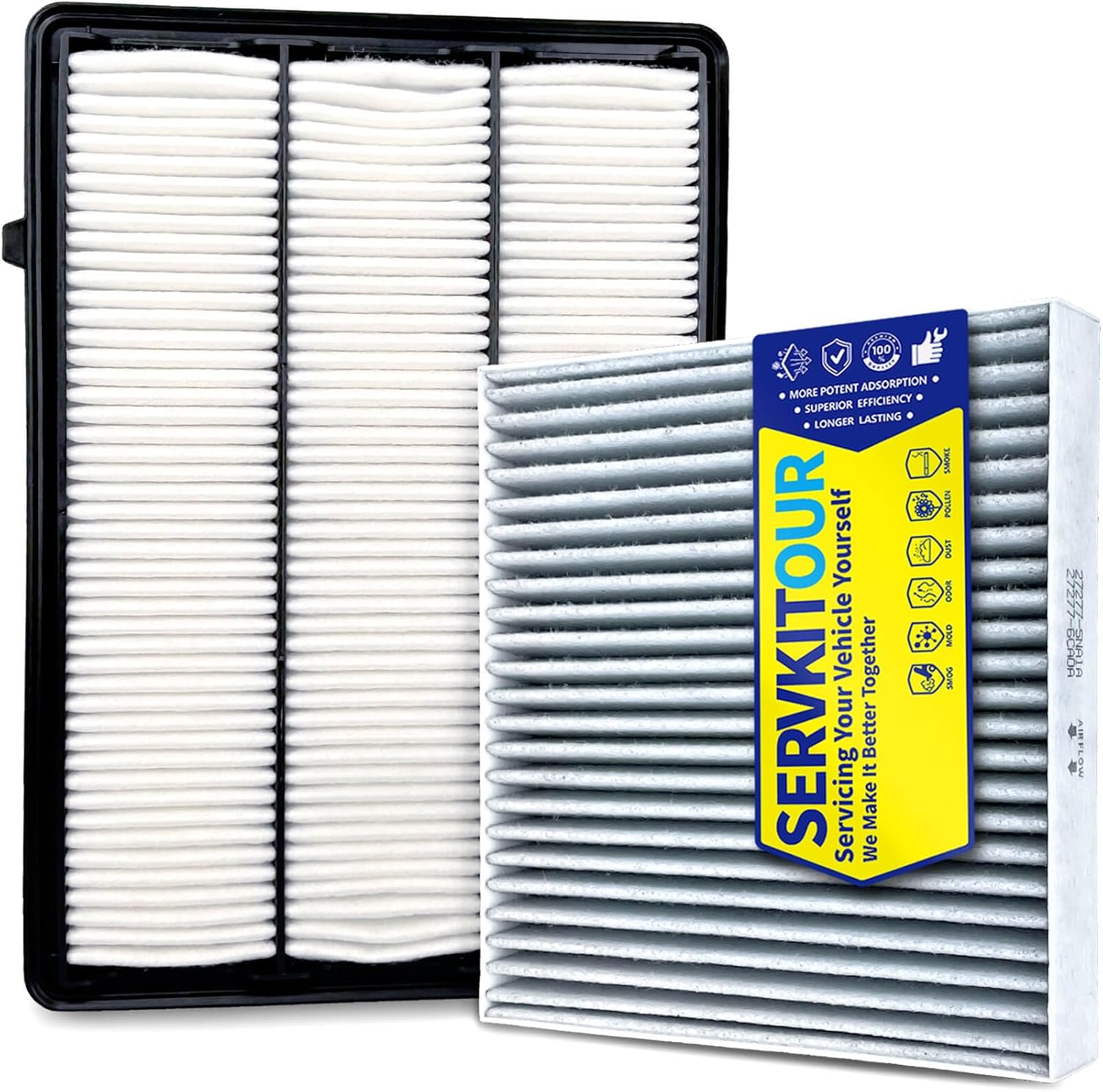 Engine Cabin Air Filter Set for INFINITI QX50 (2019-2025), for QX55 (2022-2025), Replace 16546-5NA1C, 27277-5NA1A