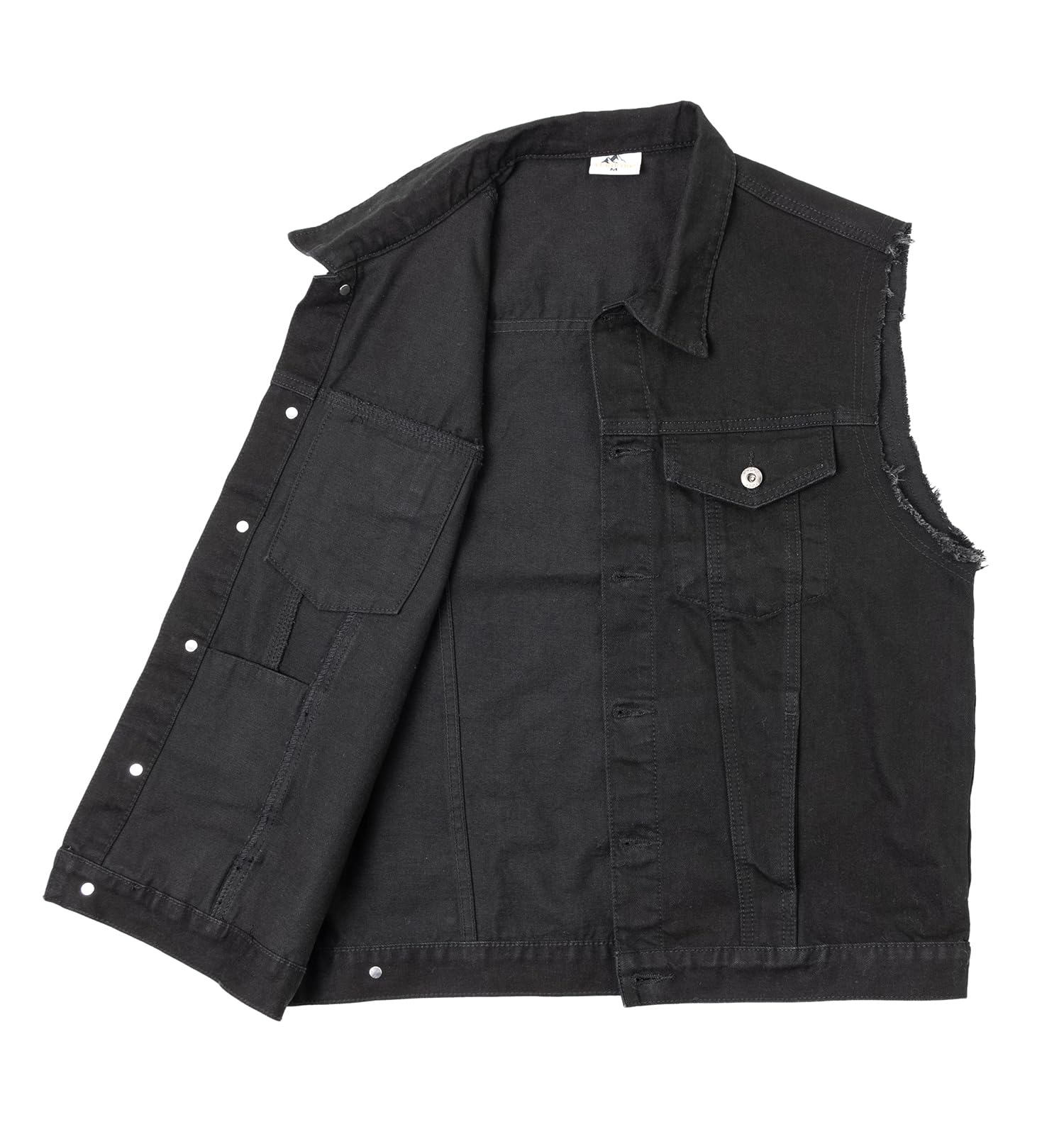 Homme Gilet en Jean Sans Manche Biker Veste en Jean Multipoches Déchiré Gilet Moto d'été